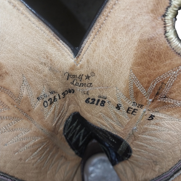 Tony Lama 16" black buckaroo Western Boots size 8 - Picture 9 of 9